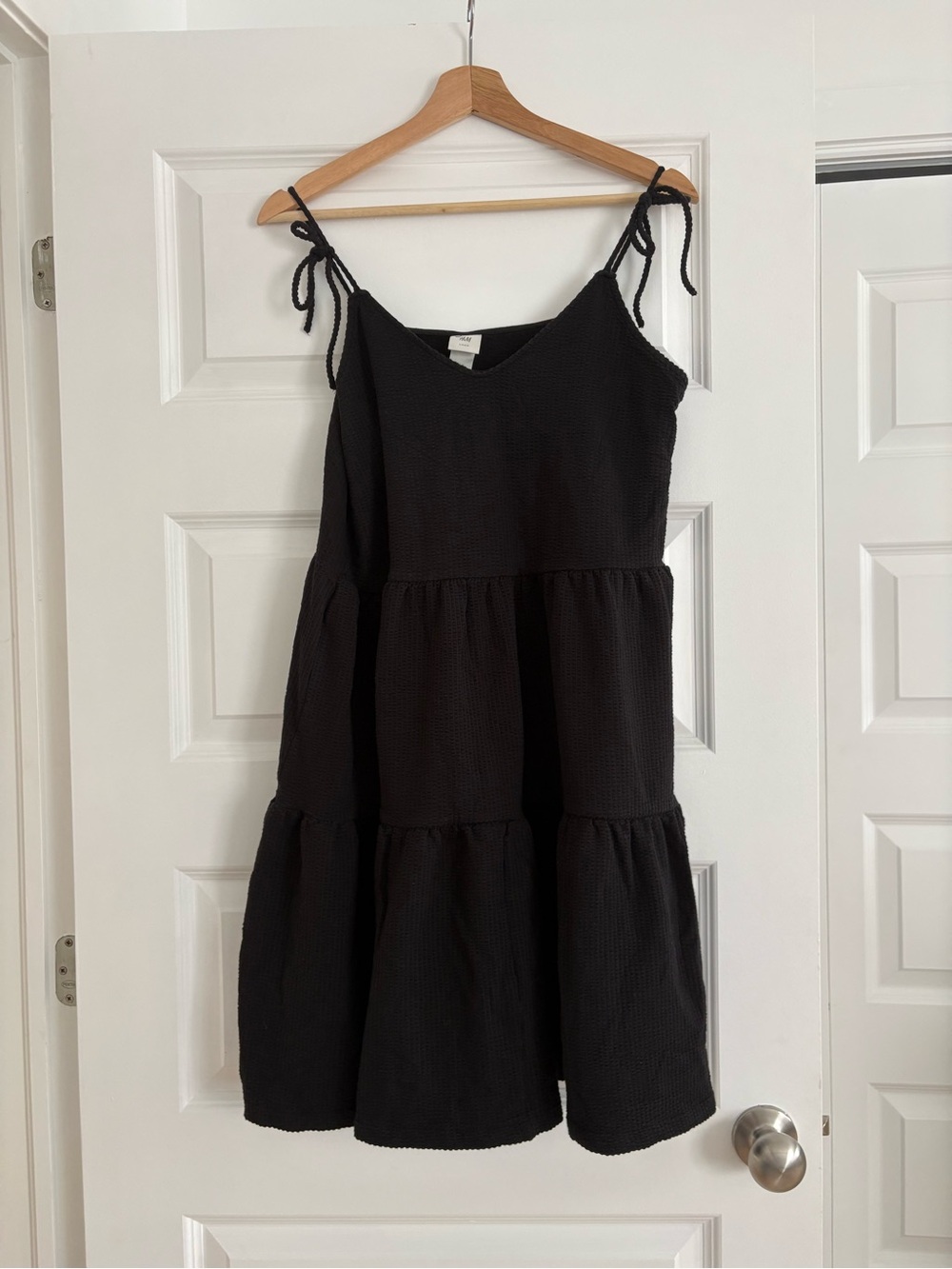 H&M Black Textured Tank Dress